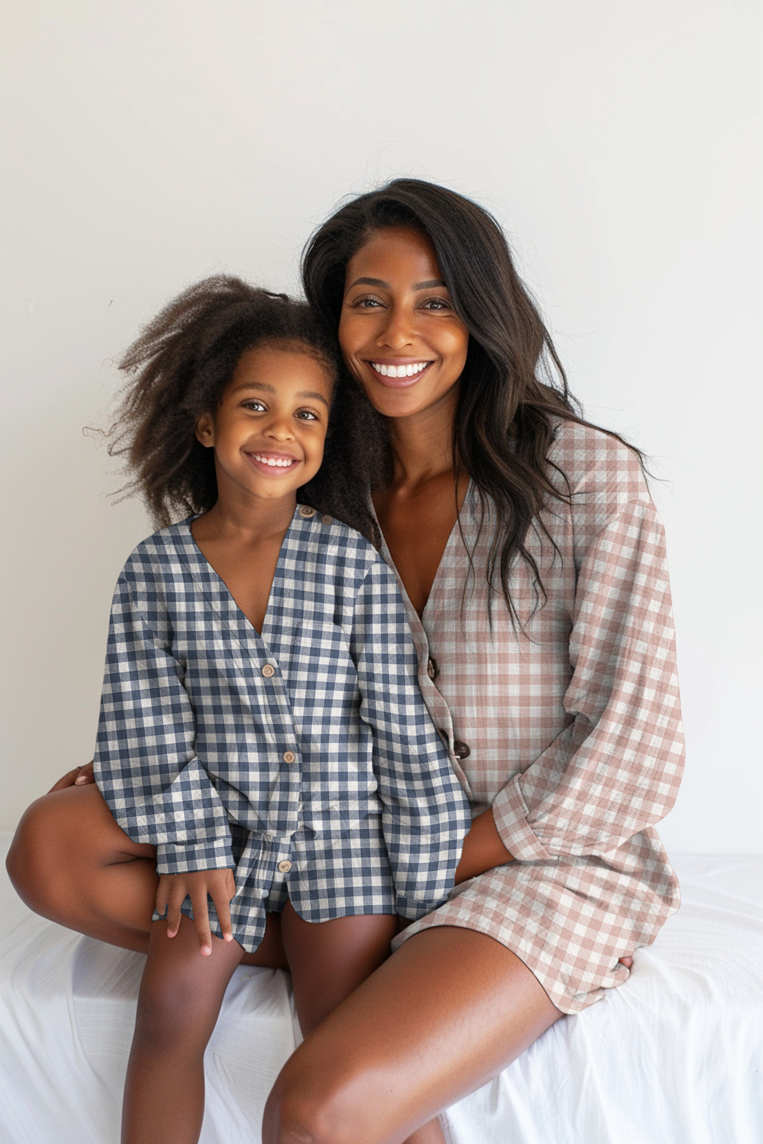 אריג פלנל משבצות ורוד לבן