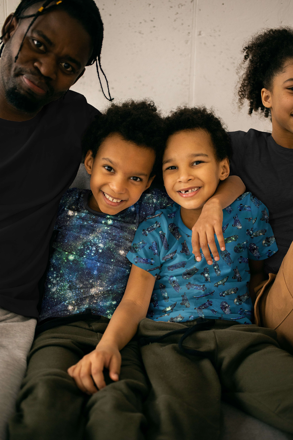 טריקו כותנה דפוס סקטים דיגיטלי רקע כחול