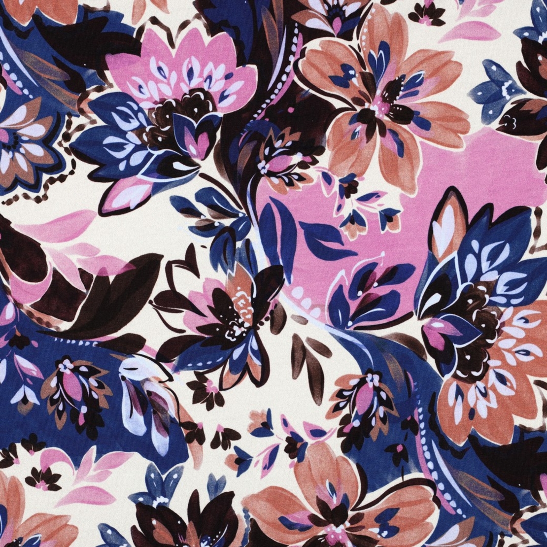 פרנץ טרי דפוס פרחים דיגיטלי על רקע אופוייט דגם רותם