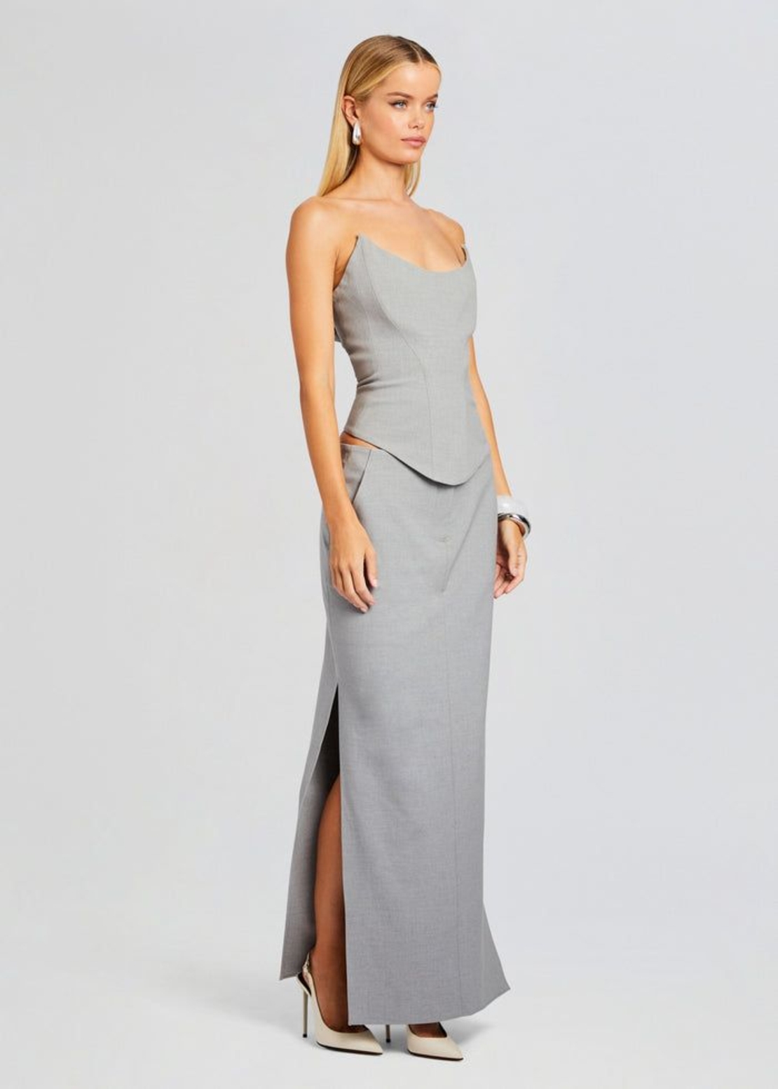 אריג במבוק צבע אפור בהיר מלאנז