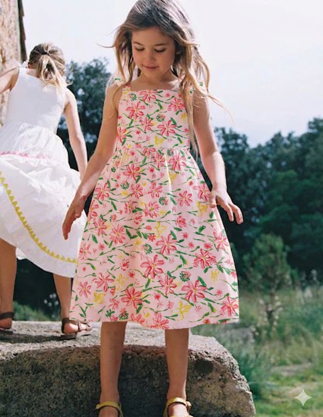 אריג כותנה דפוס גן פורח בורוד