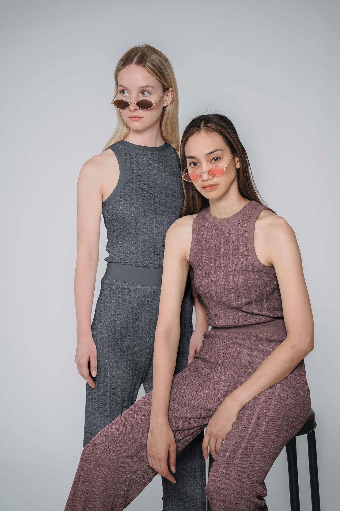 סריג צמות צבע בז