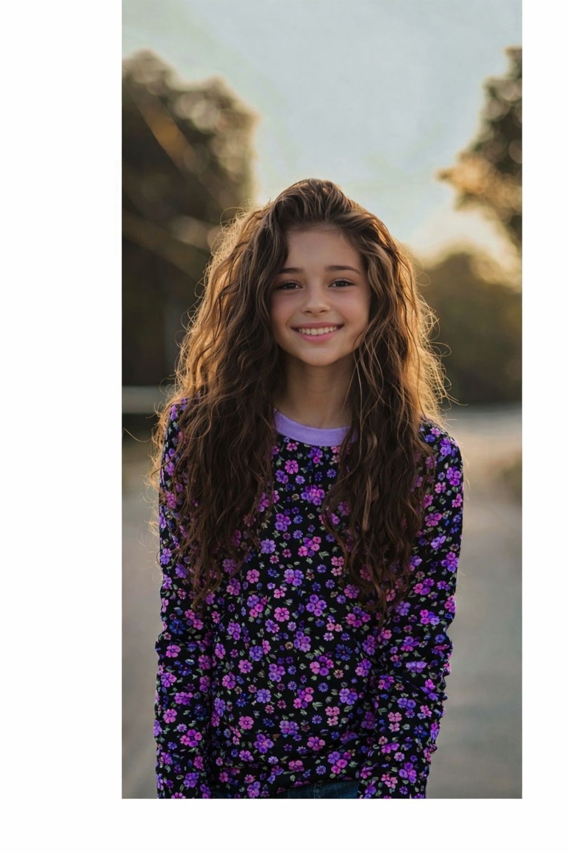 טריקו כותנה אורגני דפוס סיגליות על רקע נייבי