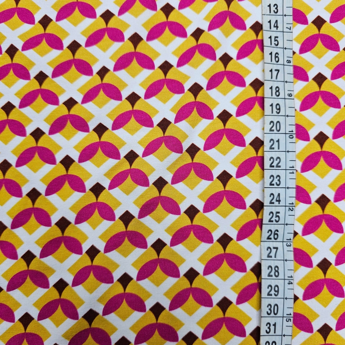 טריקו ויסקוזה דפוס בוהו גווני צהוב