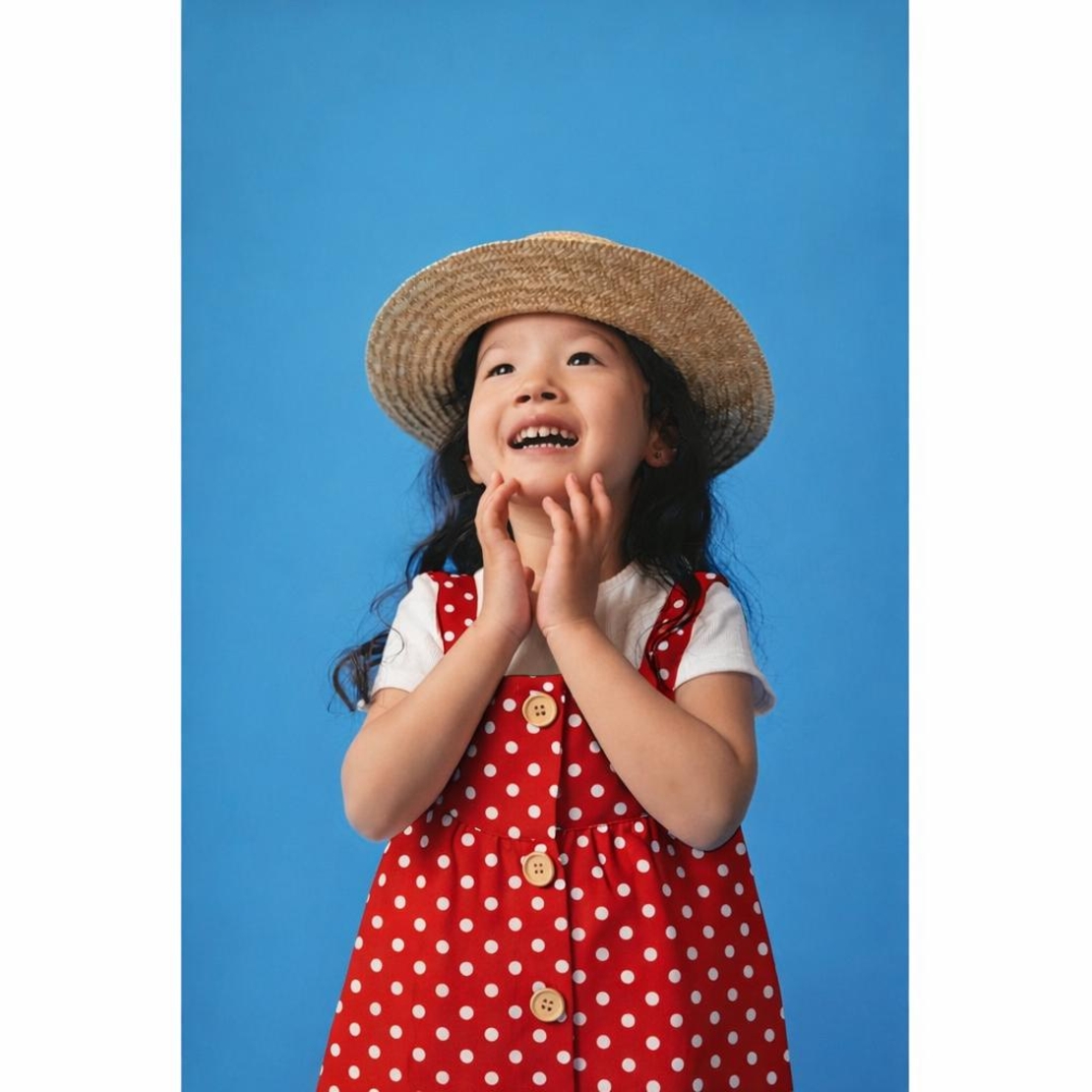 אריג כותנה נקודות לבן על רקע אדום