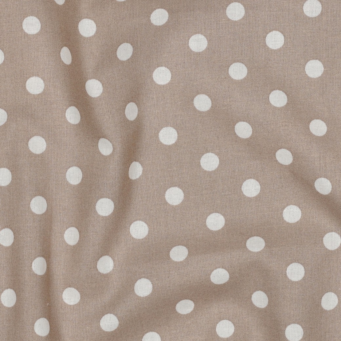 אריג כותנה נקודות לבן על רקע בז