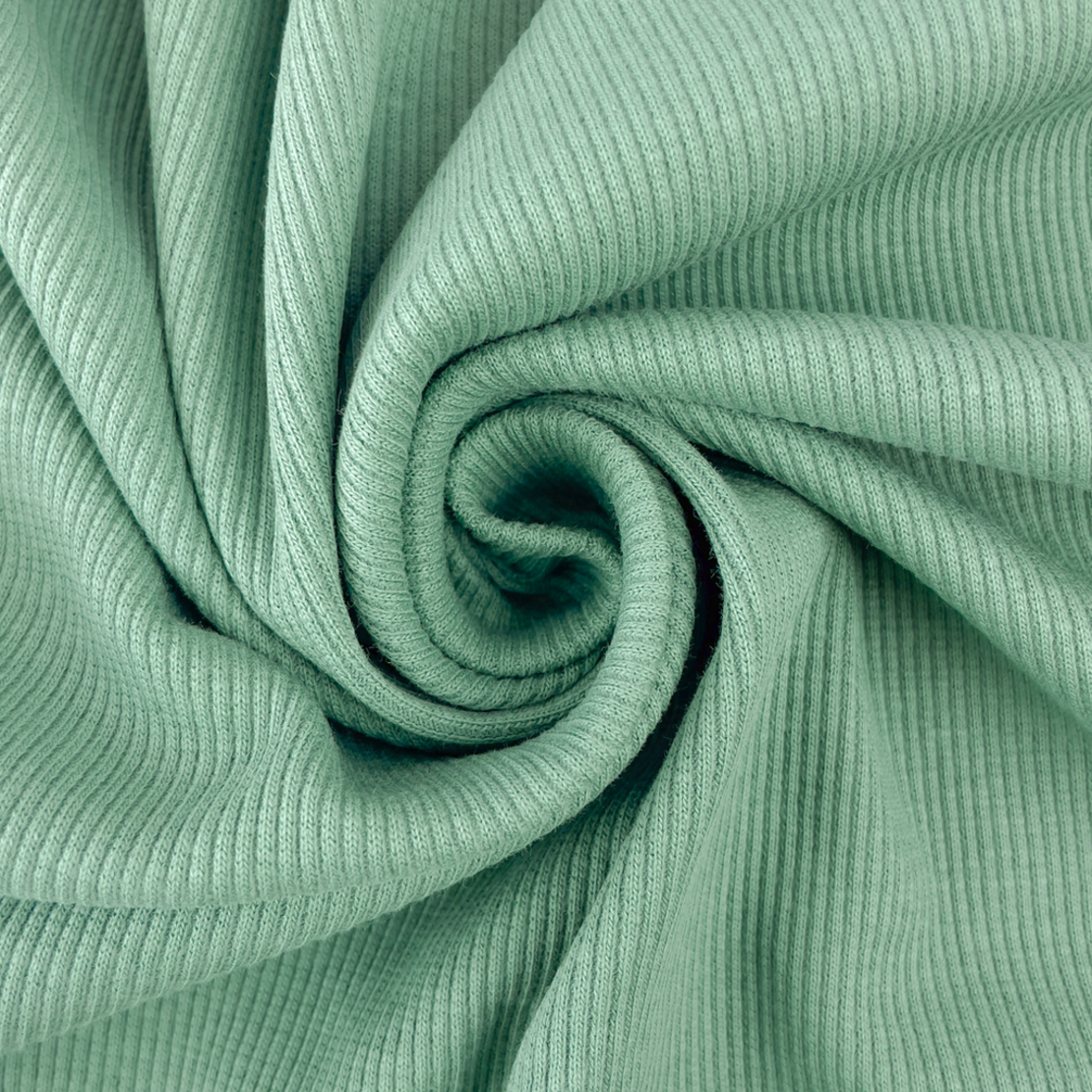 סריג ריב כותנה צבע מנטה