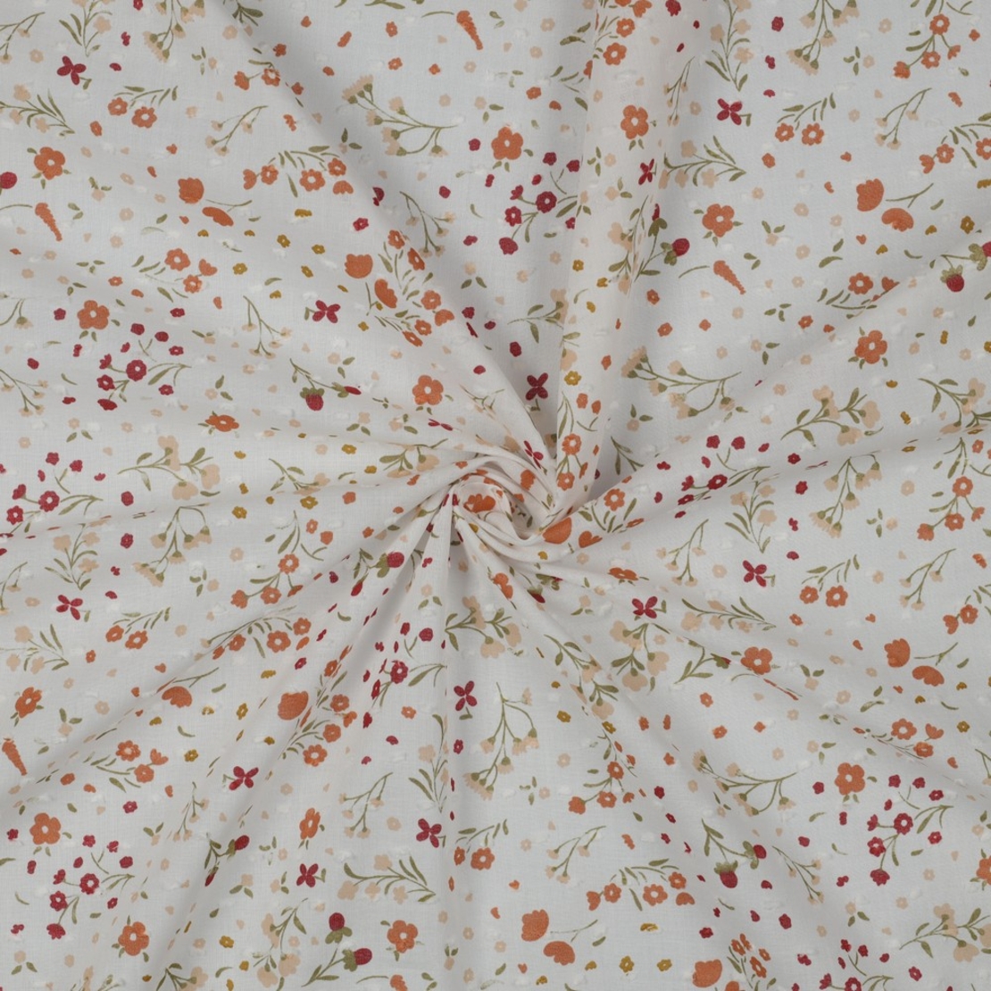 אריג כותנה נופים דפוס פרחים דיגיטלי