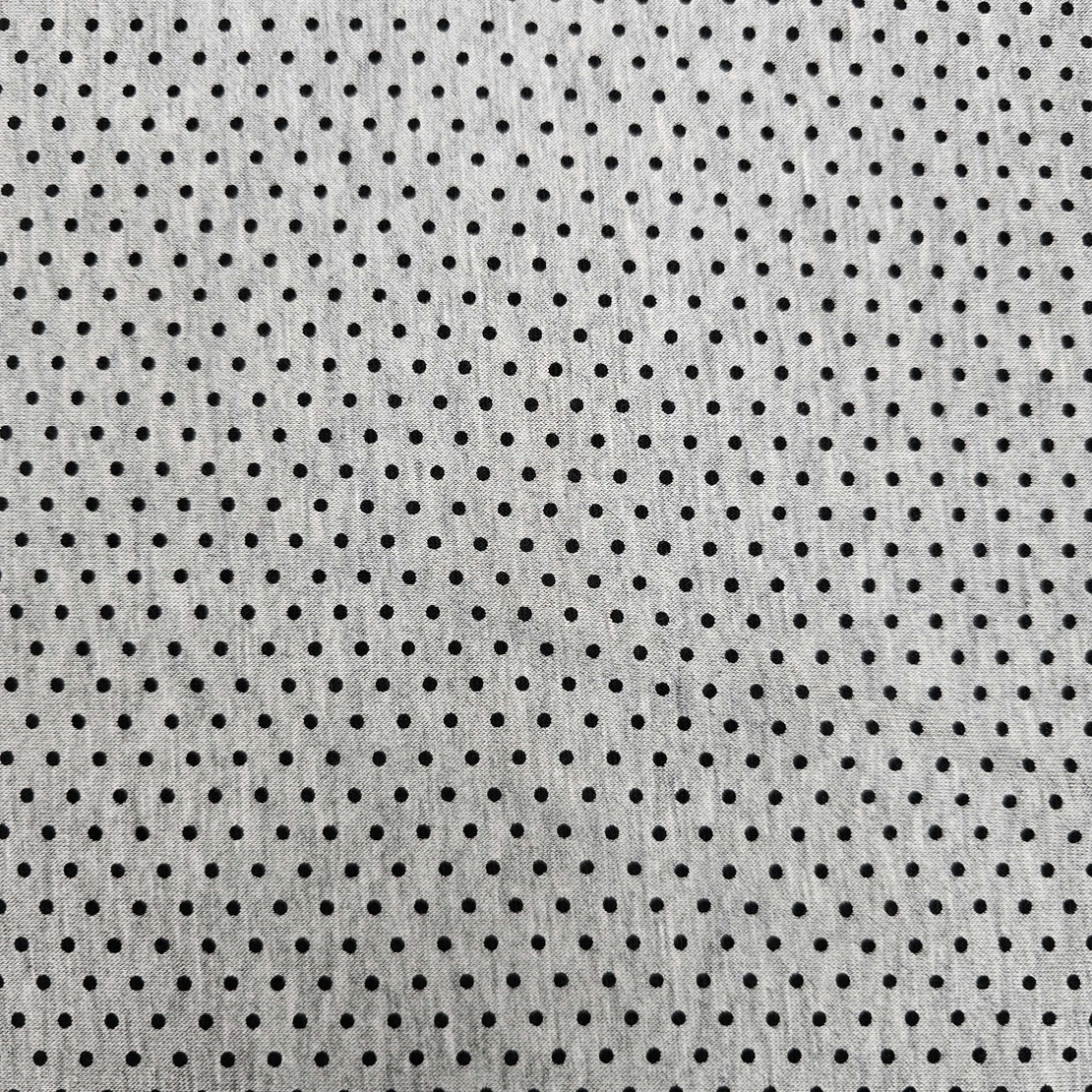 טריקו ויסקוזה דפוס נקודות סיכה שחור על רקע אפור מלאנז