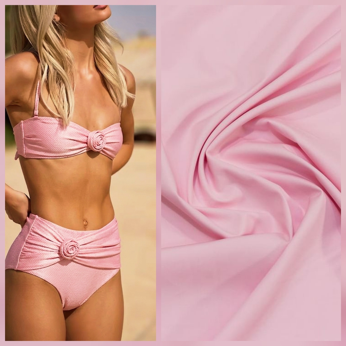 לייקרה בגד ים צבע ורוד בייבי דגם malaga