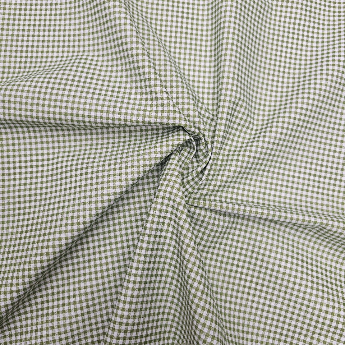 אריג כותנה משבצות פפיטה גווני ירוק לבן