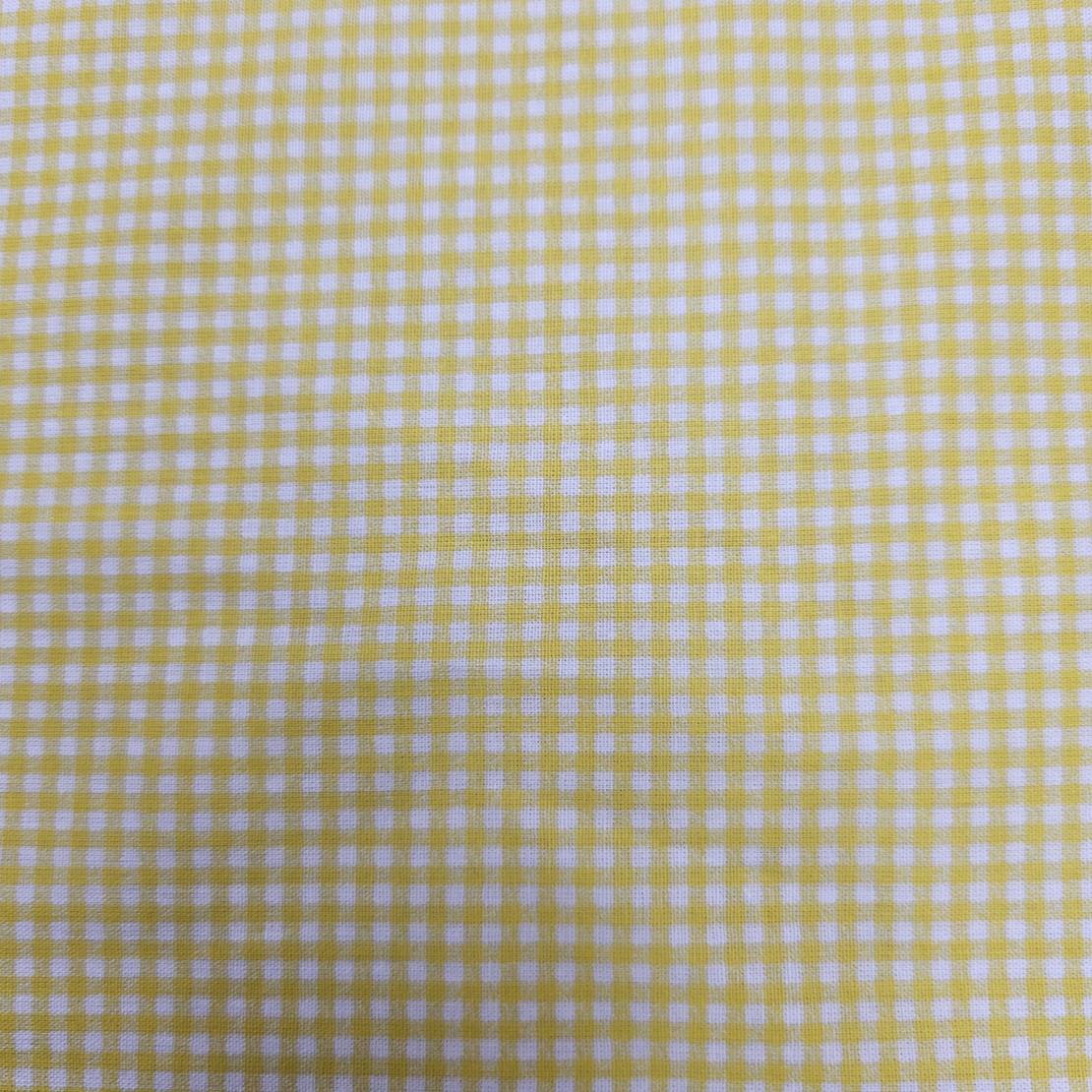 אריג כותנה משבצות פפיטה גווני צהוב לבן