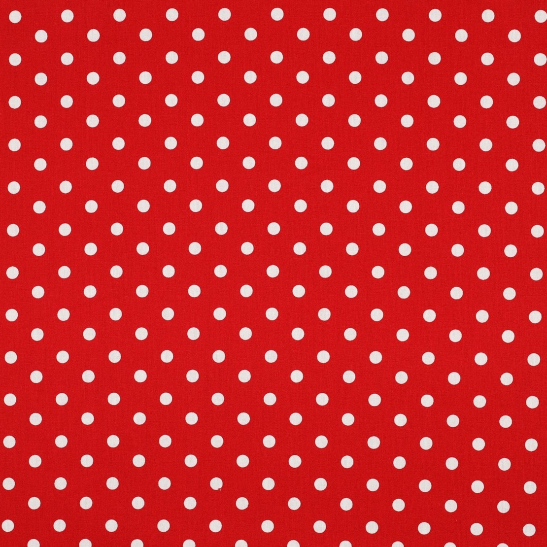 אריג כותנה נקודות לבן על רקע אדום