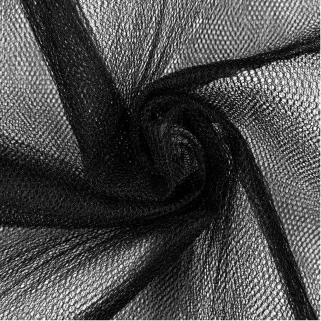 בד טול קשיח צבע שחור