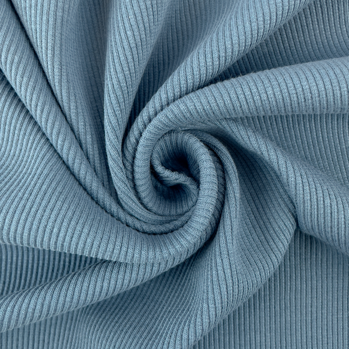 סריג ריב כותנה צבע ג'ינס בהיר