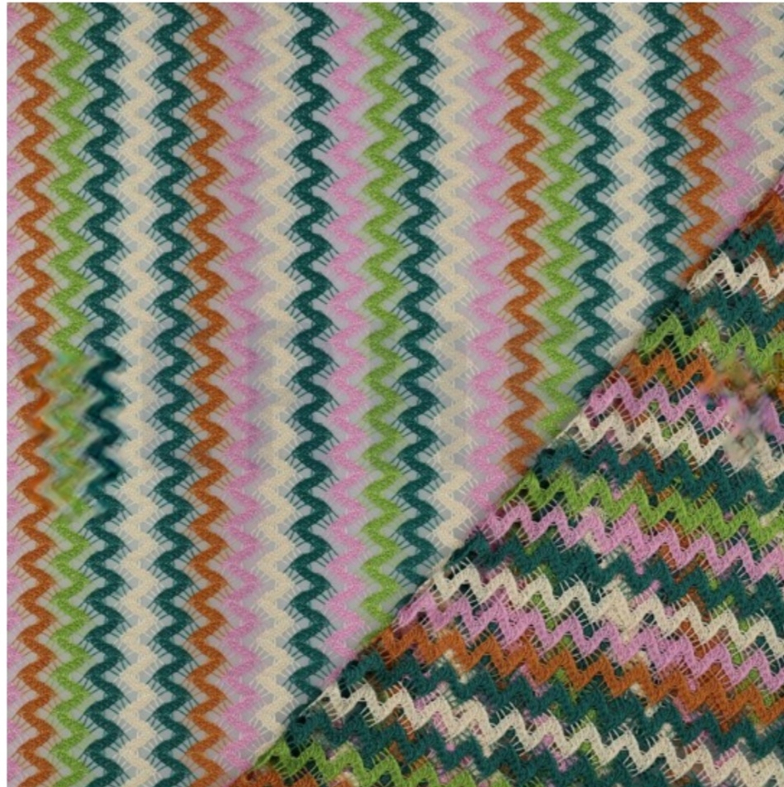 רשת קרושה דוגמת זיגזג צבעוני