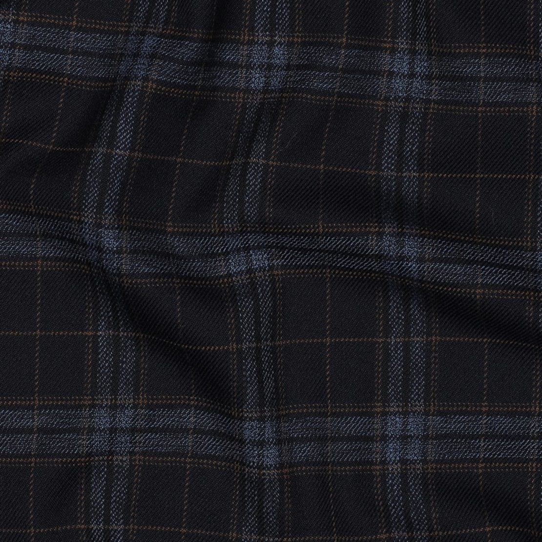 אריג משבצות סקוטי רקע כחול כהה בשילוב כחול גינס