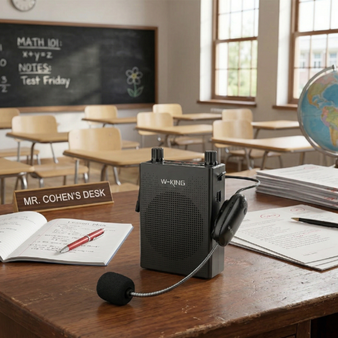 רמקול מדונה אלחוטי מקצועי W-king KS16 25W - חגורת הגברה מומלצת למורים ומרצים