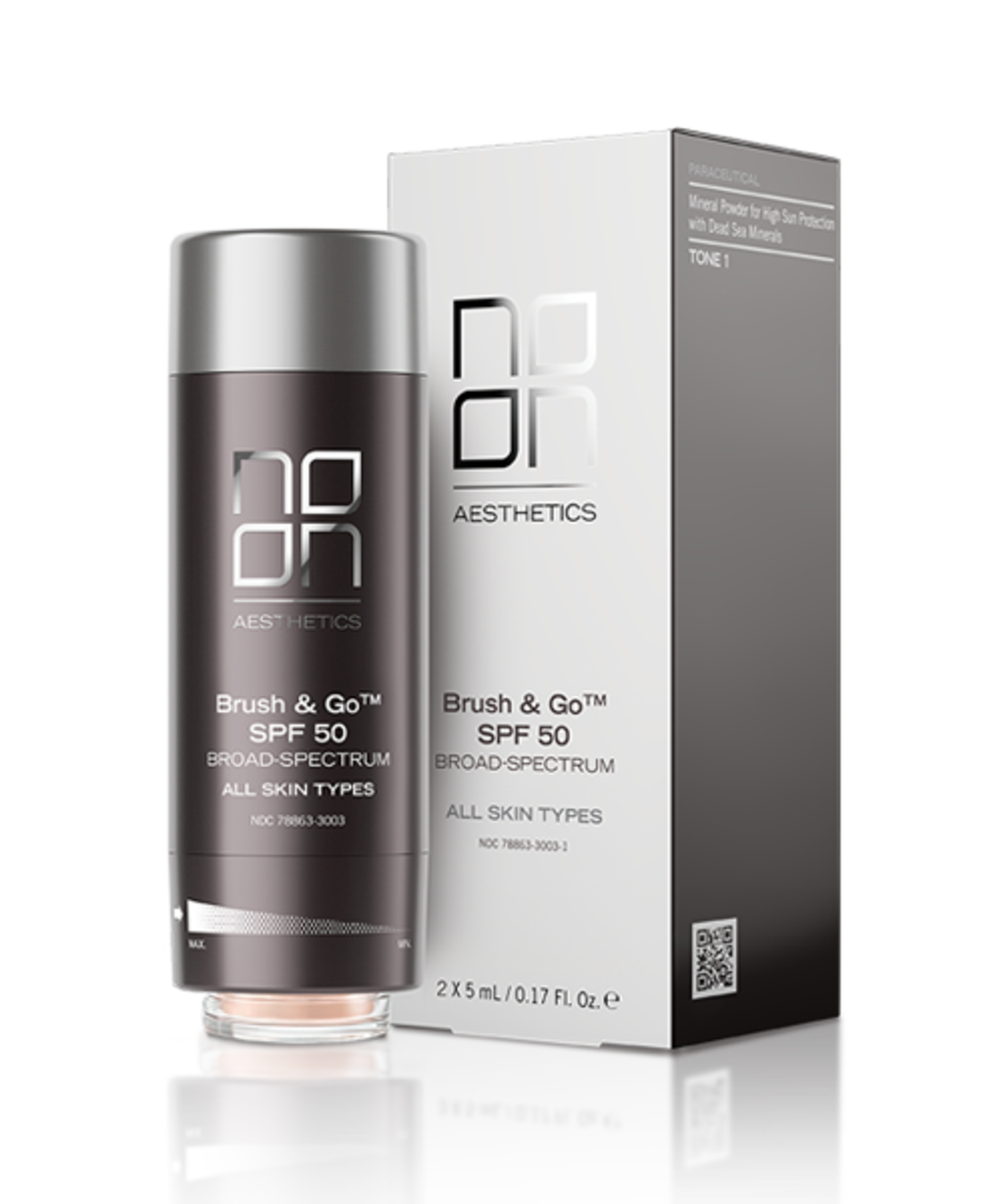 NOON Brush & Go SPF 50 | מברשת אבקת הגנה מינרלית להגנה מושלמת מהשמש