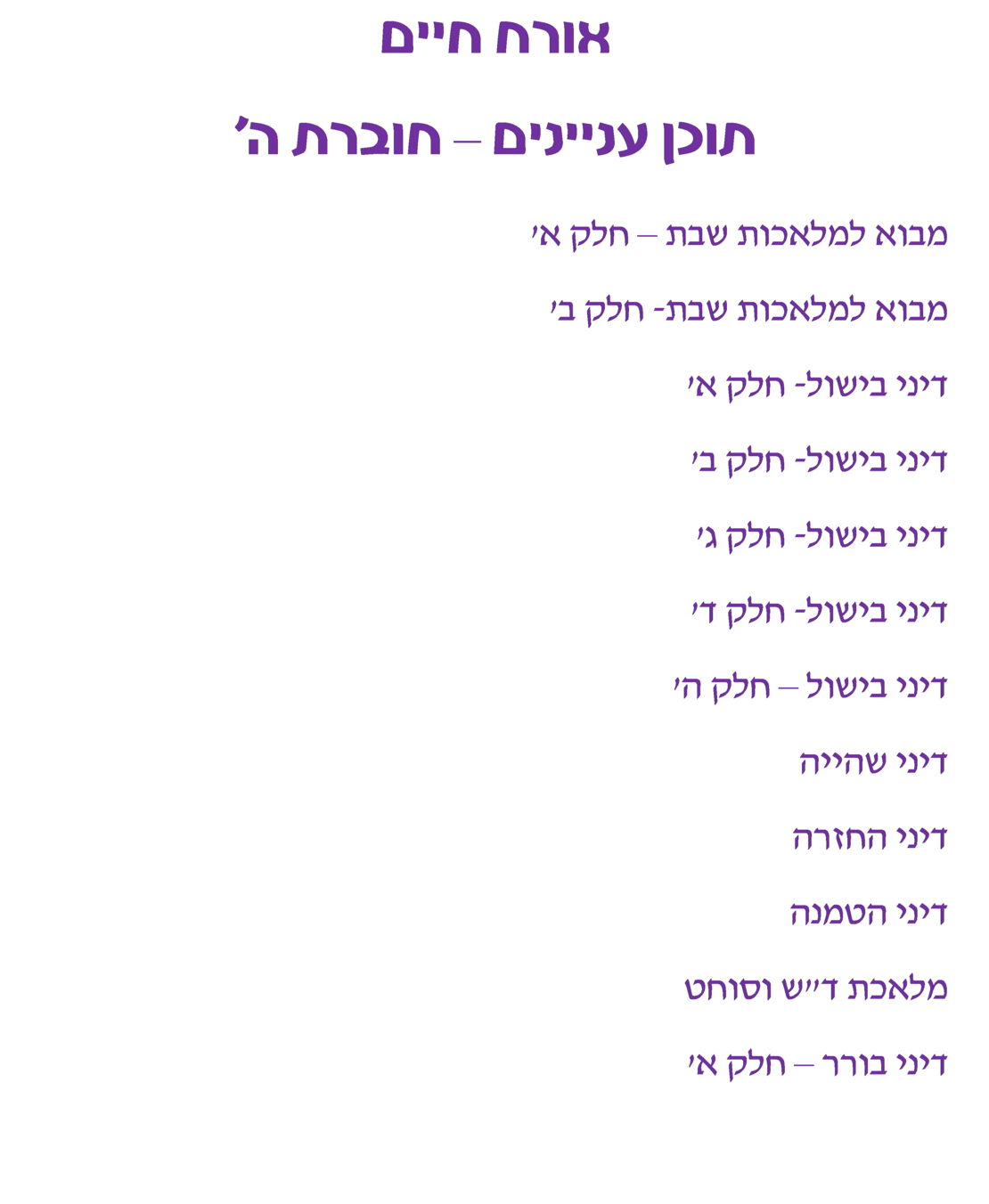 צורבא נשים - חלק ה'
