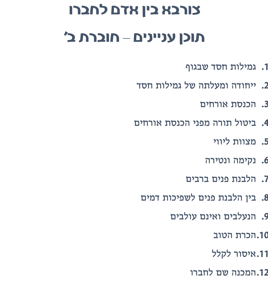 צורבא בין אדם לחברו ב