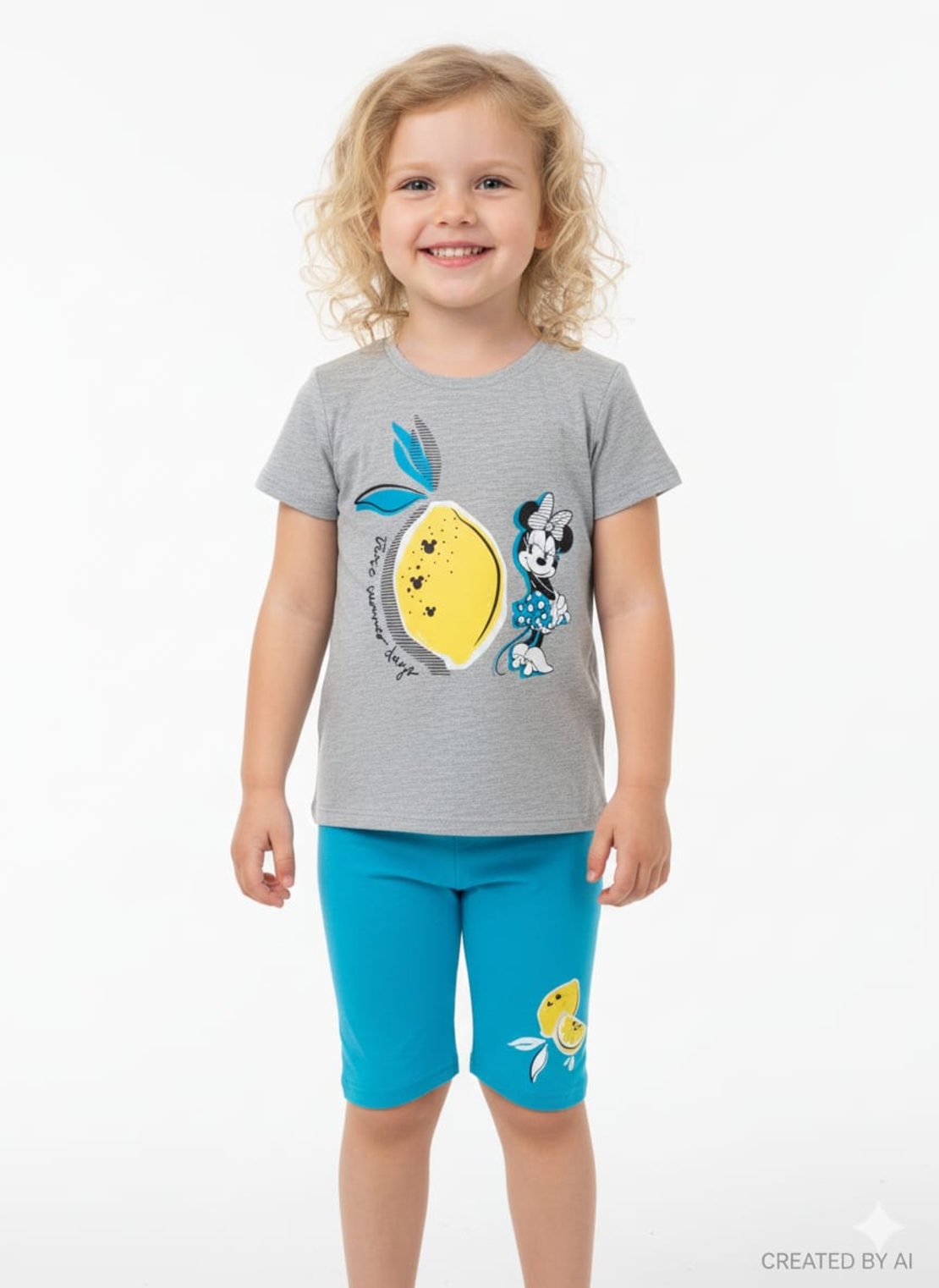 חליפה DELTA קיץ 2-8 בנות מיני מאוס אפור