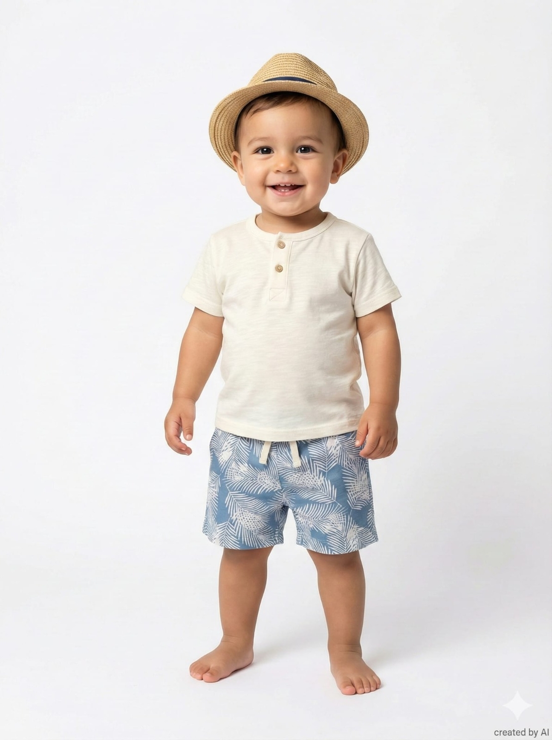 חליפה DELTA קיץ 3-24M תינוקות בנים לבן מכנס מדוגם