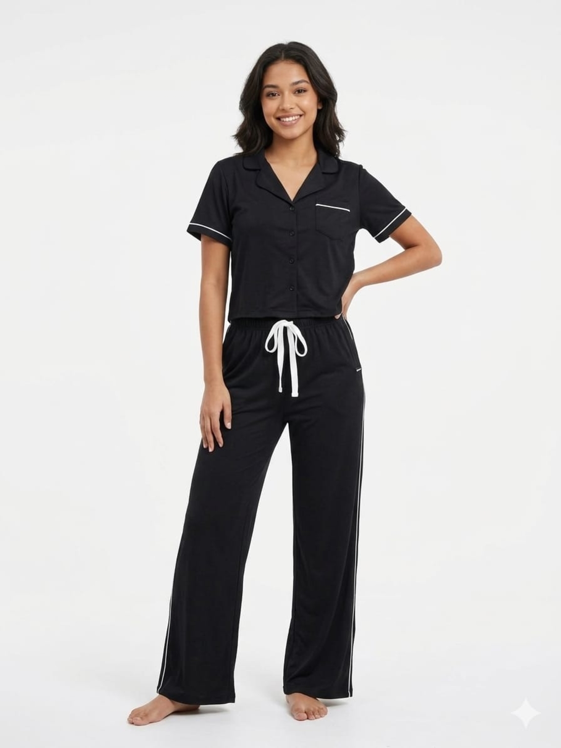 פיג'מה מכופתרת REPLAY שרוול קצר S-XXL נשים (ורוד/שחור/ירוק)