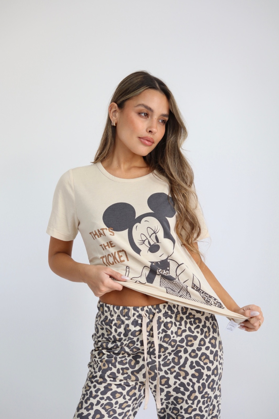 פיג'מה DELTA שרוול קצר מכנס ארוך2XL-3XL נשים מיקי מאוס אופוויט