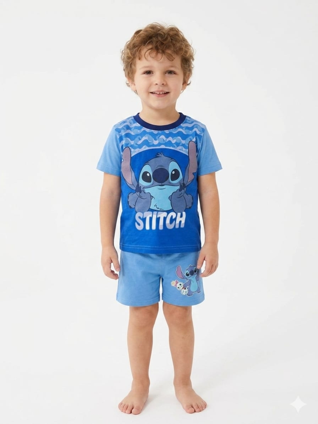 חליפה דיסני קיץ 2-10 בנים סטיץ' כחול