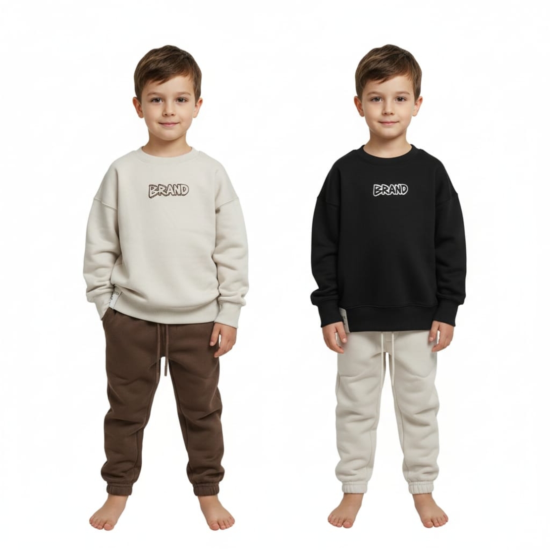 חליפה פוטר מדוגמת 2-8 בנים (שחור/אפור/אופוויט/שמנת)