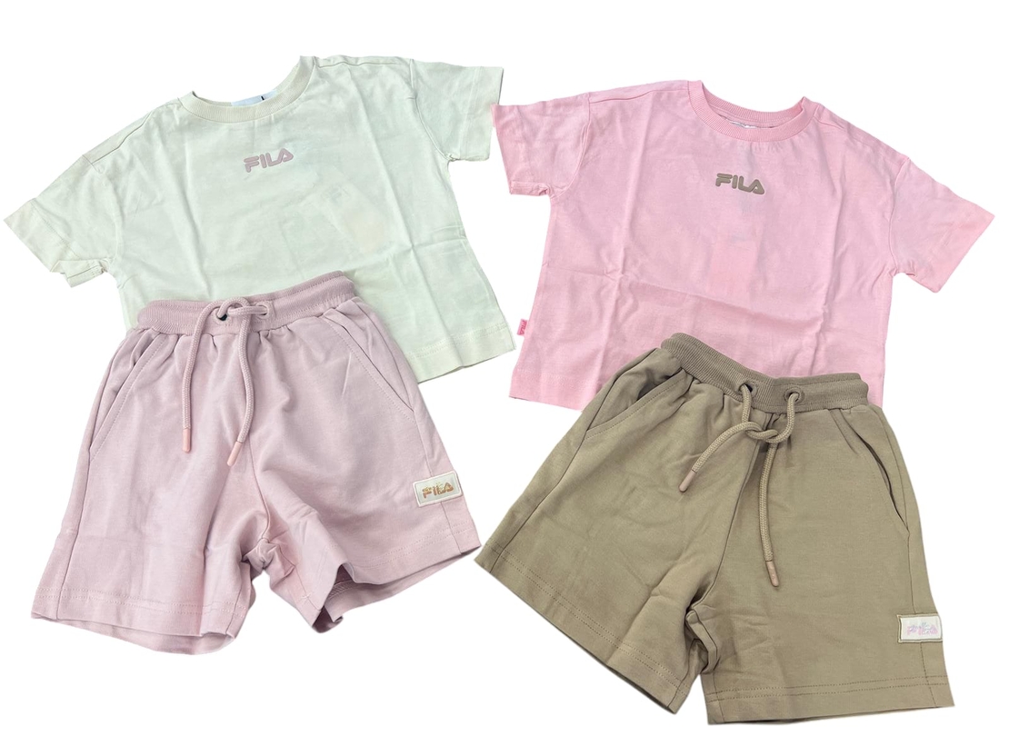 חליפה קיץ FILA מדוגמת 6-24M תינוקות בנות (ורוד/אופוויט)