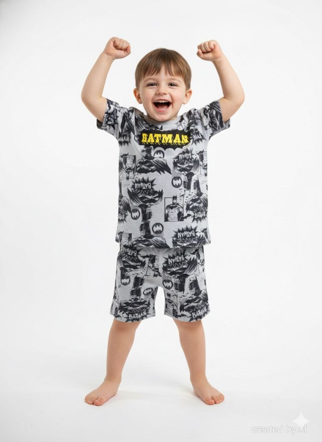 פיג'מה DELTA קיץ 2-10 בנים באטמן אפור
