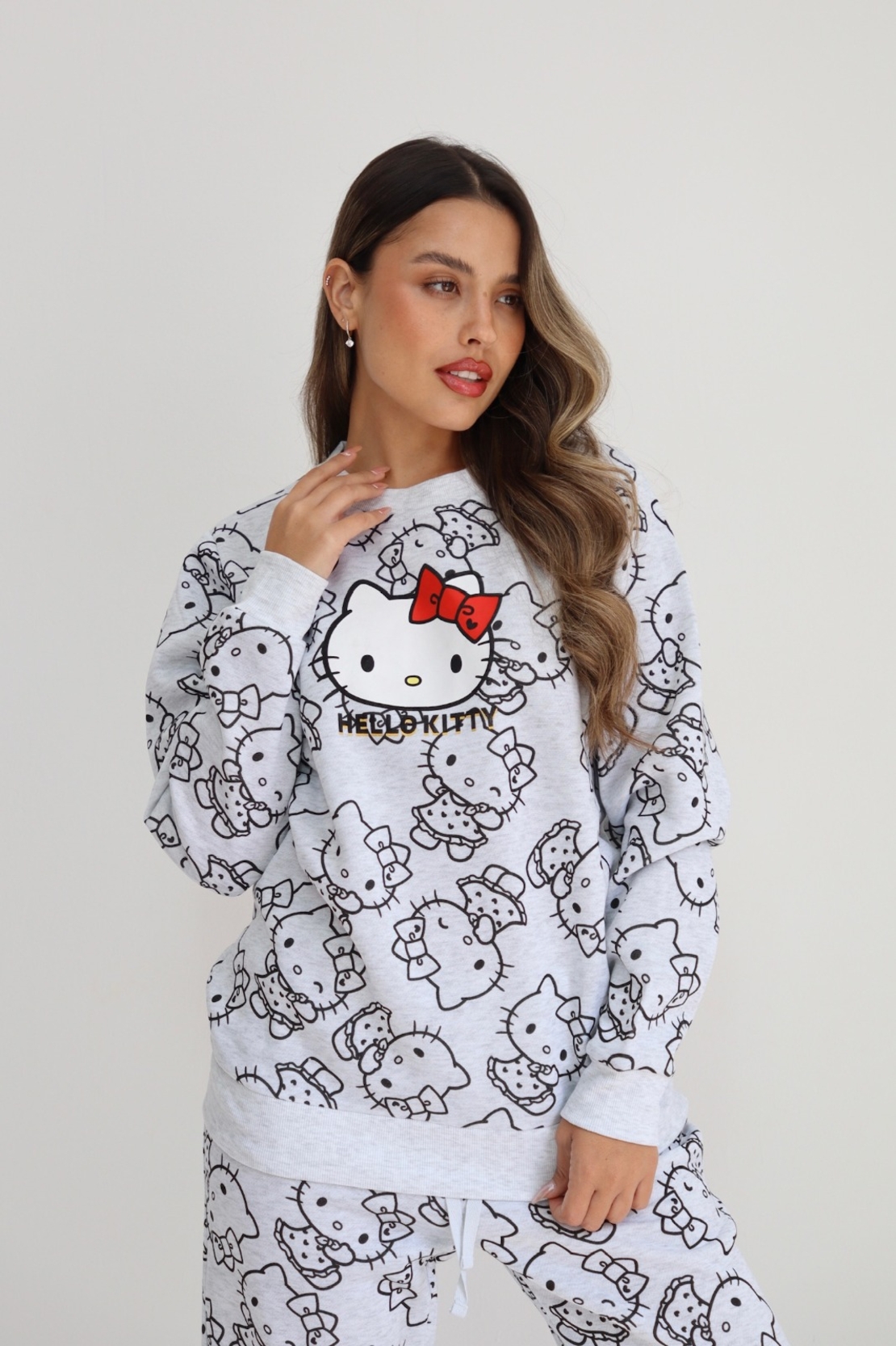 פיג'מה פוטר DELTA נשים S-XL קיטי אפור בהיר