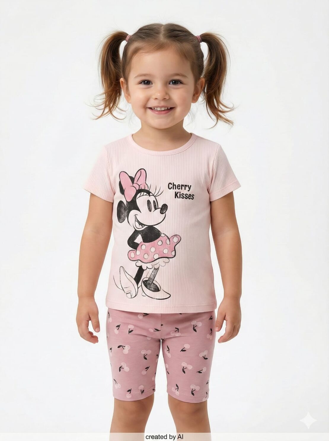 חליפה DELTA קיץ 2-8 בנות מיני מאוס ורוד בהיר