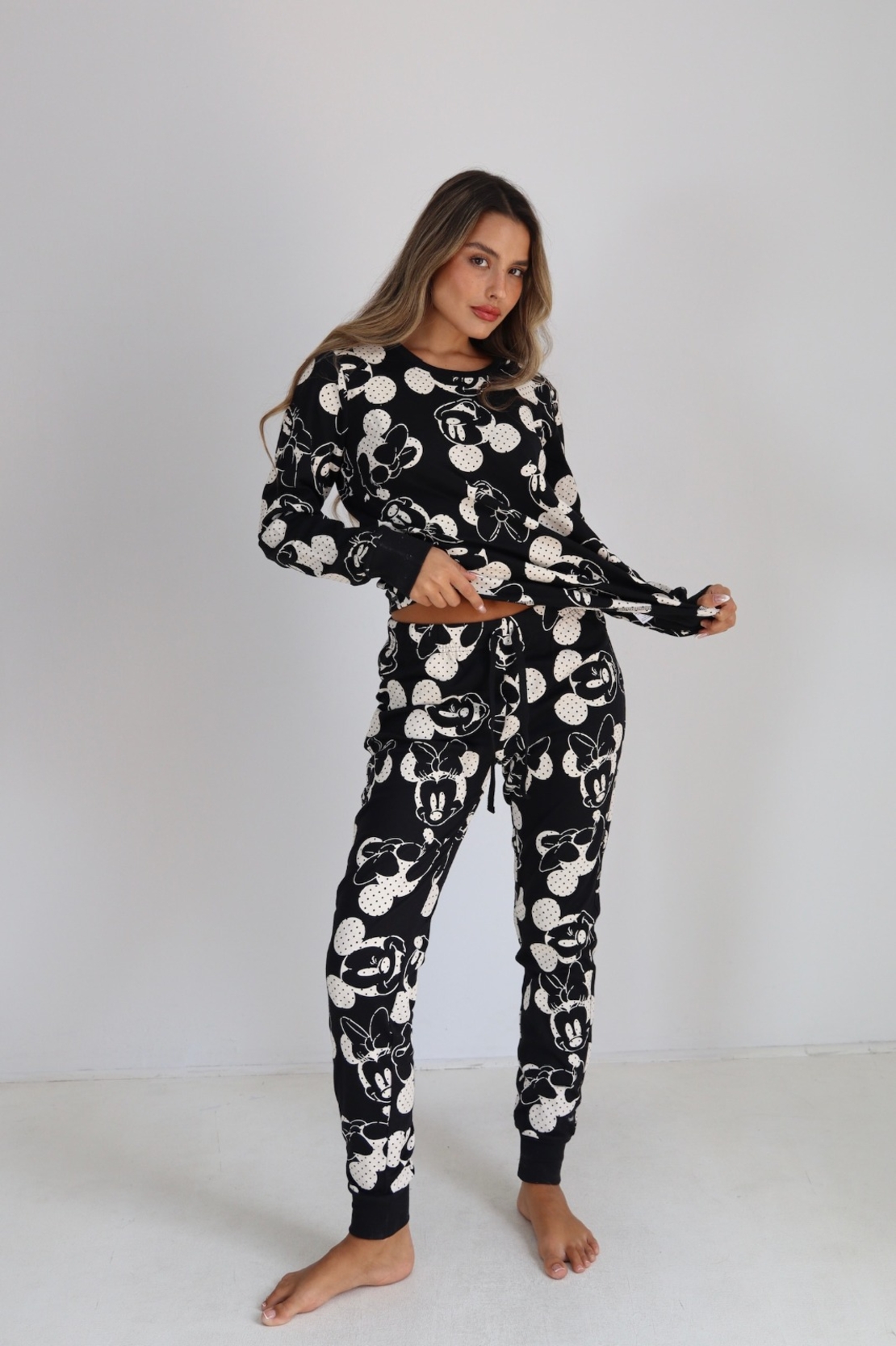 פיג'מה מעבר DELTA נשים XS-XL מיקי מאוס שחור
