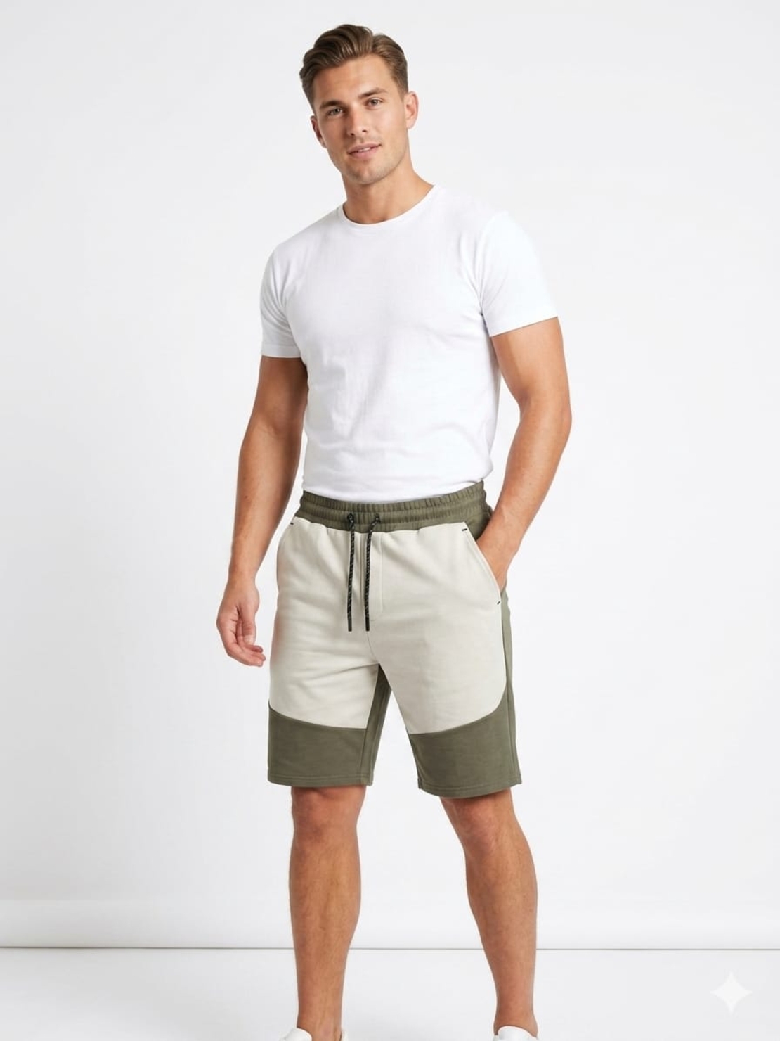 מכנס פרנץ' טרי קצר S-XXL גבר (ירוק)