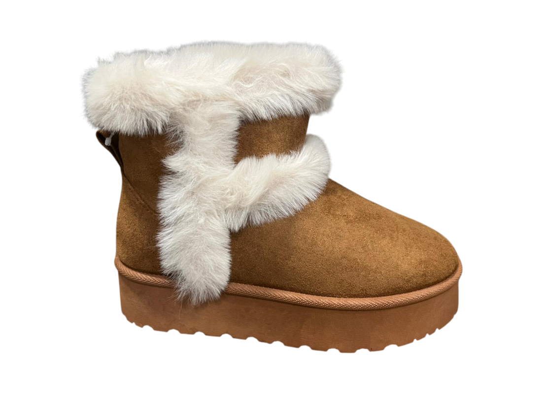 מגף פרווה מדוגם 36-40 (חום)