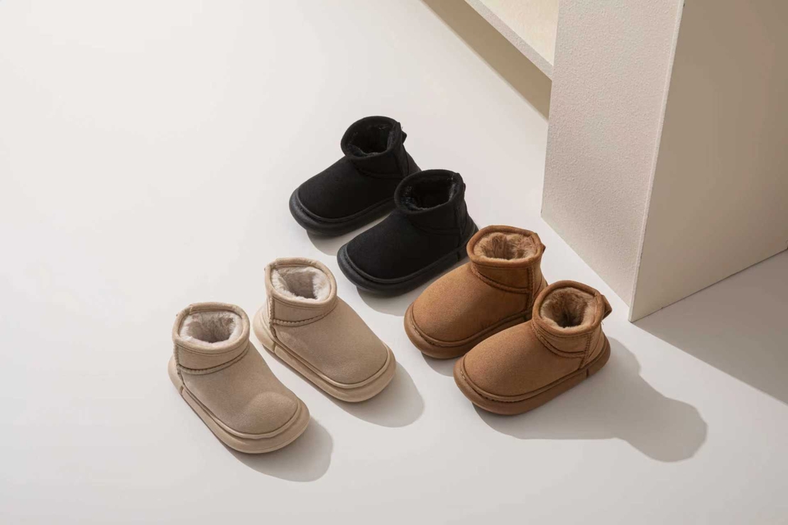 חצי מגף פרווה פנימית 24-29 בנות (שחור/חום/אופוויט)