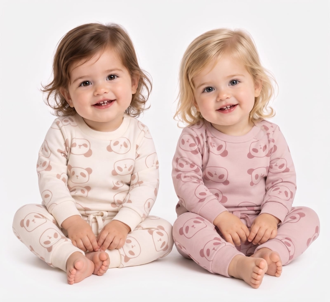 פיג'מה פוטר מדוגמת 6-24M תינוקות בנות (ורוד/שמנת)