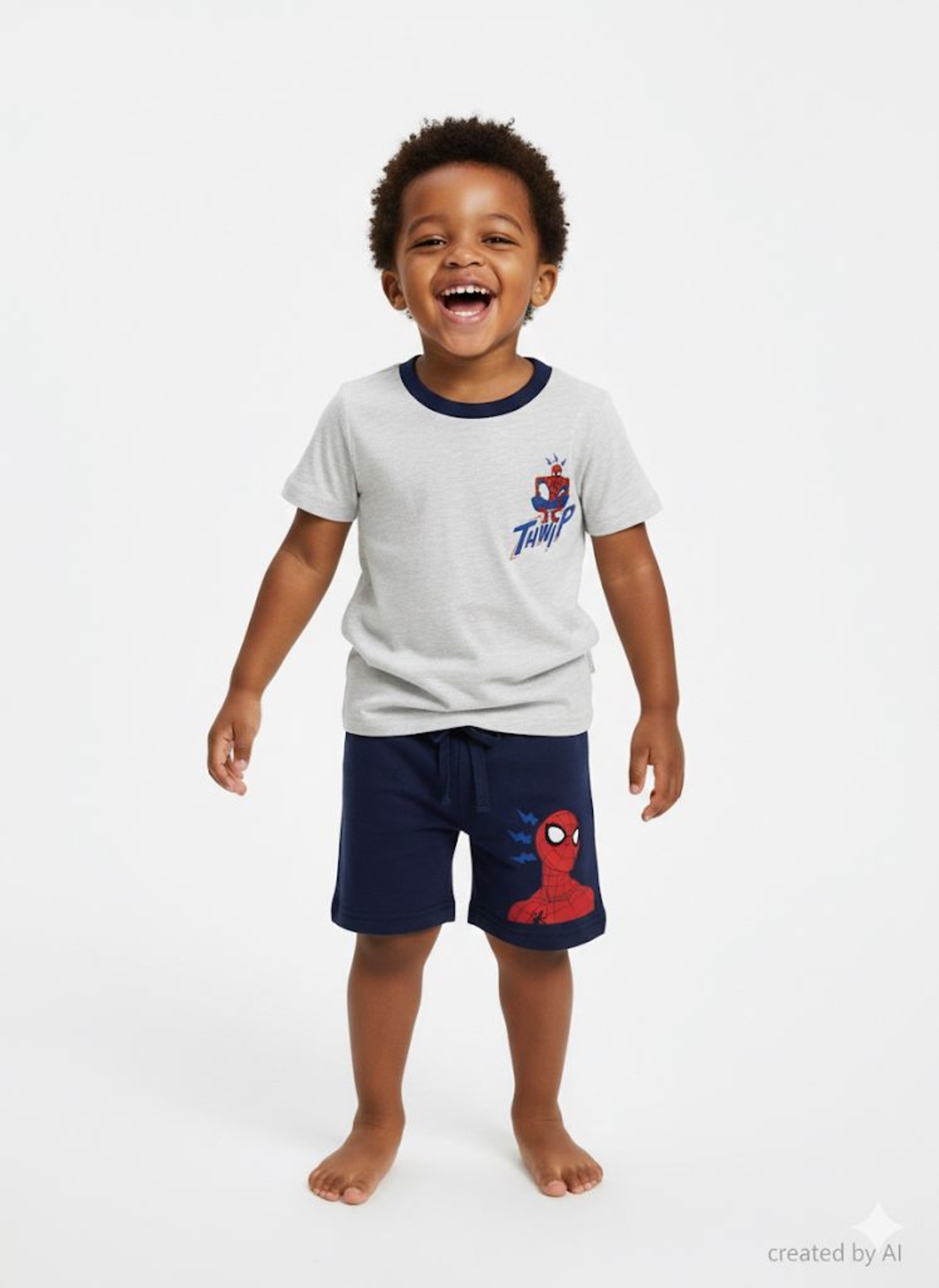 חליפה DELTA קיץ 2-10 בנים ספיידרמן אפור בהיר