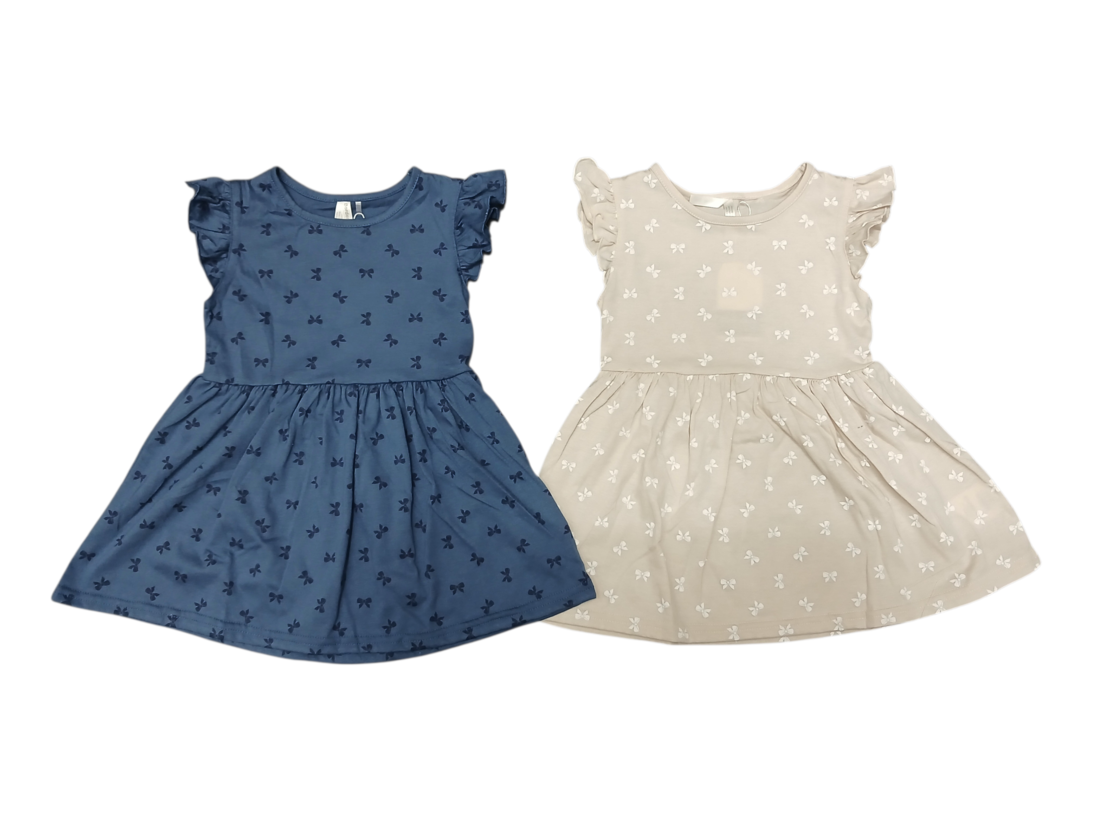 שמלה קיץ מדוגמת 2-10 בנות (ורוד/אופוויט/ורוד בהיר/כחול)