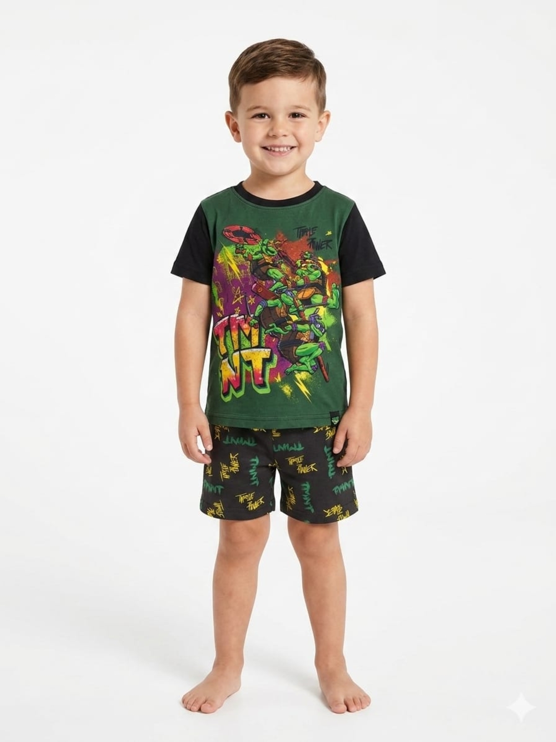 פיג'מה דיסני קיץ 2-10 בנים צבי הנינג'ה