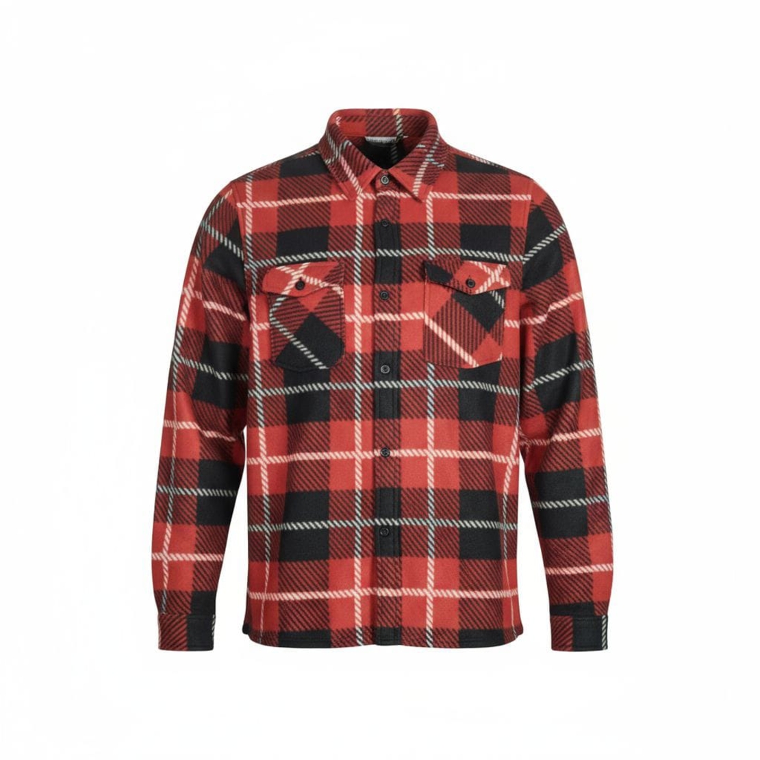 חולצה מכופתרת בד פלנל משובץ S-XXL גבר (אדום)