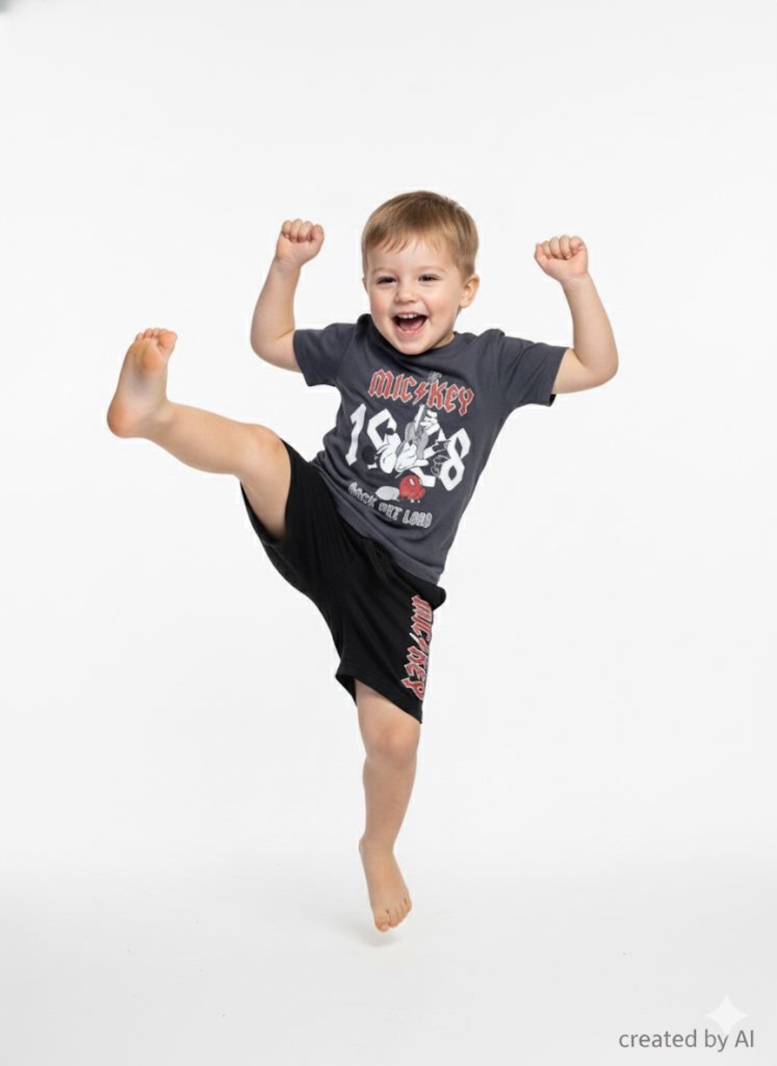 חליפה DELTA קיץ 2-8 בנים מיקי מאוס אפור