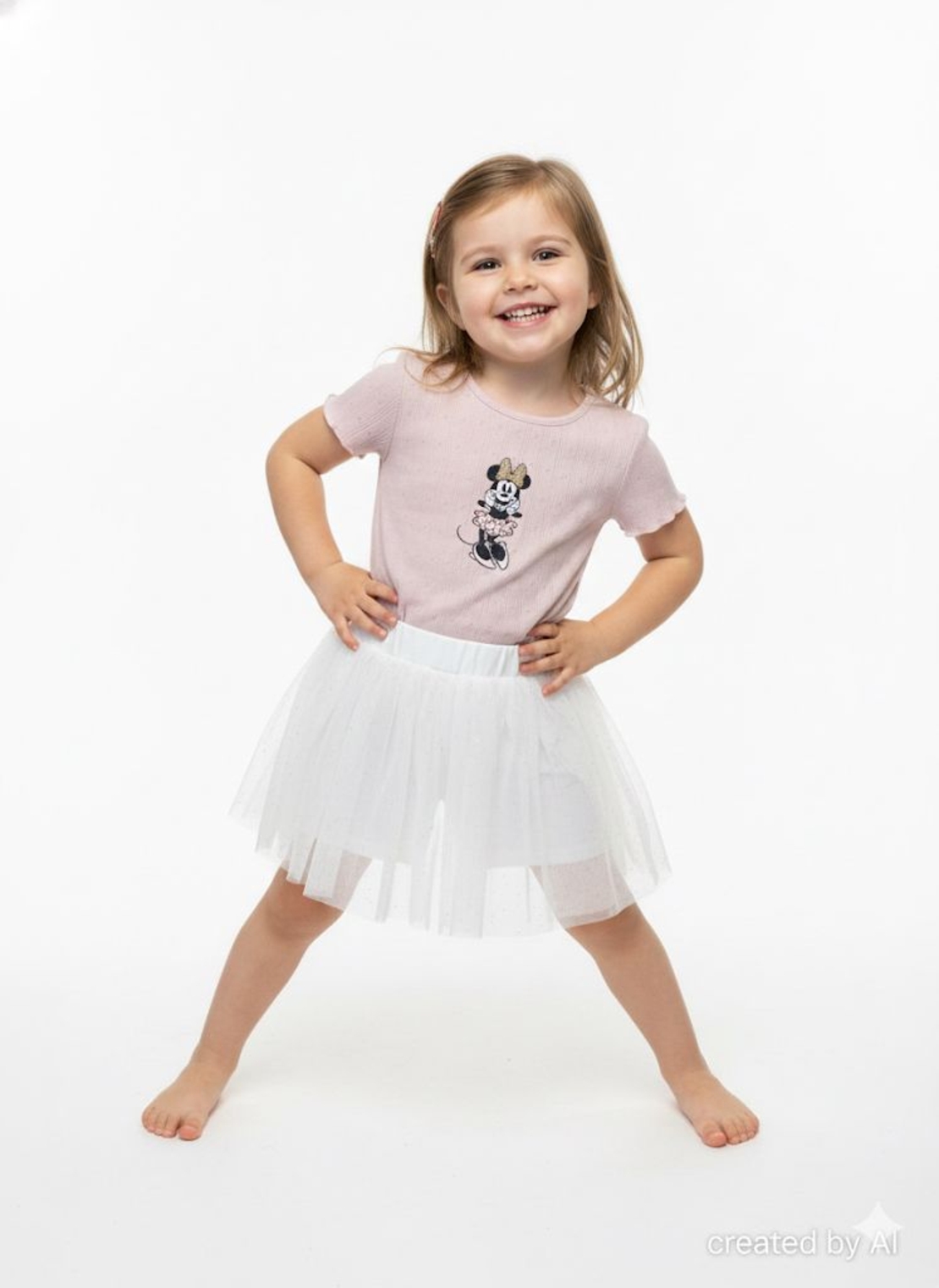 חליפה חצאית טול DELTA קיץ 2-8 בנות מיני מאוס ורוד