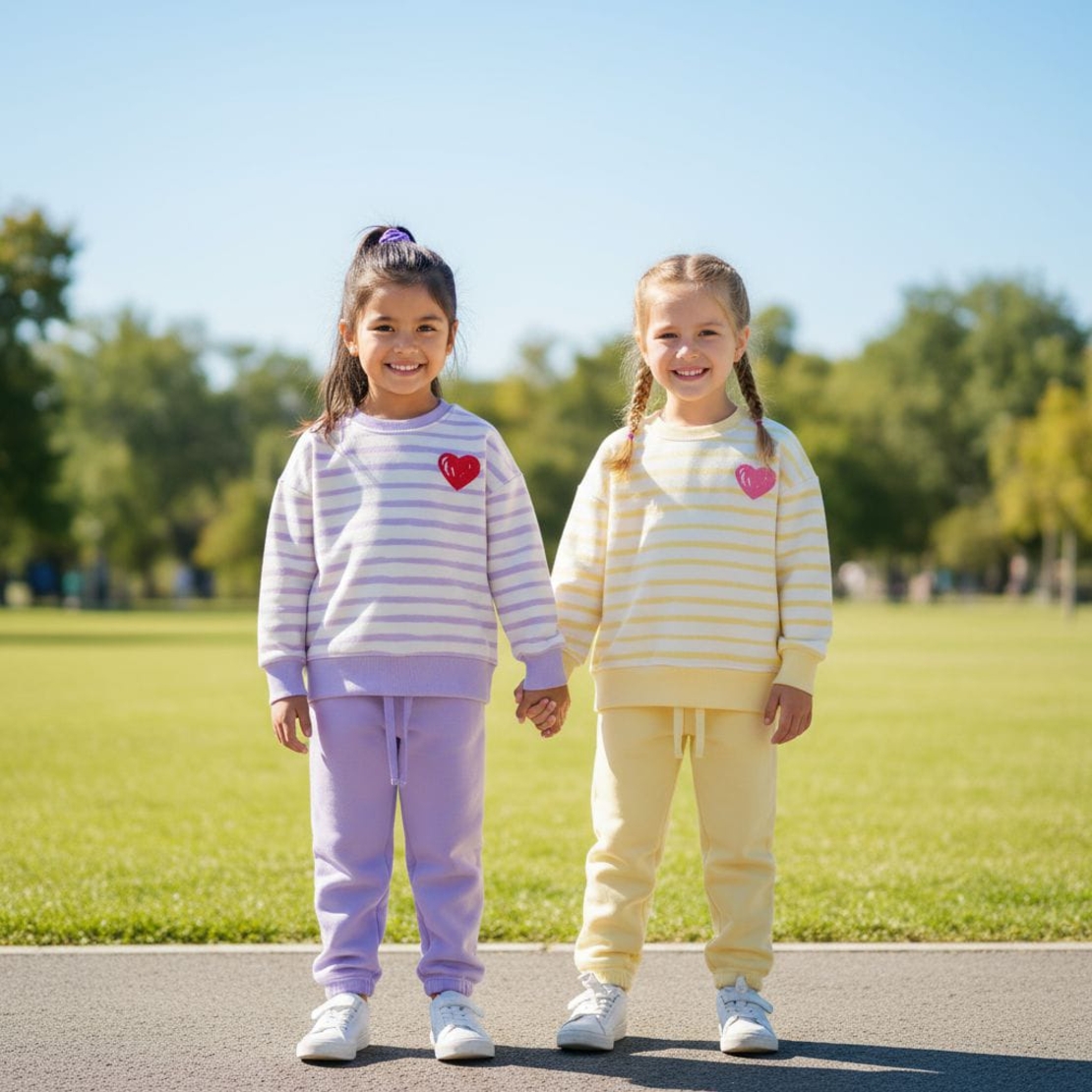 חליפה פוטר מדוגמת 2-8 בנות (צהוב/ורוד/כתום/סגול)