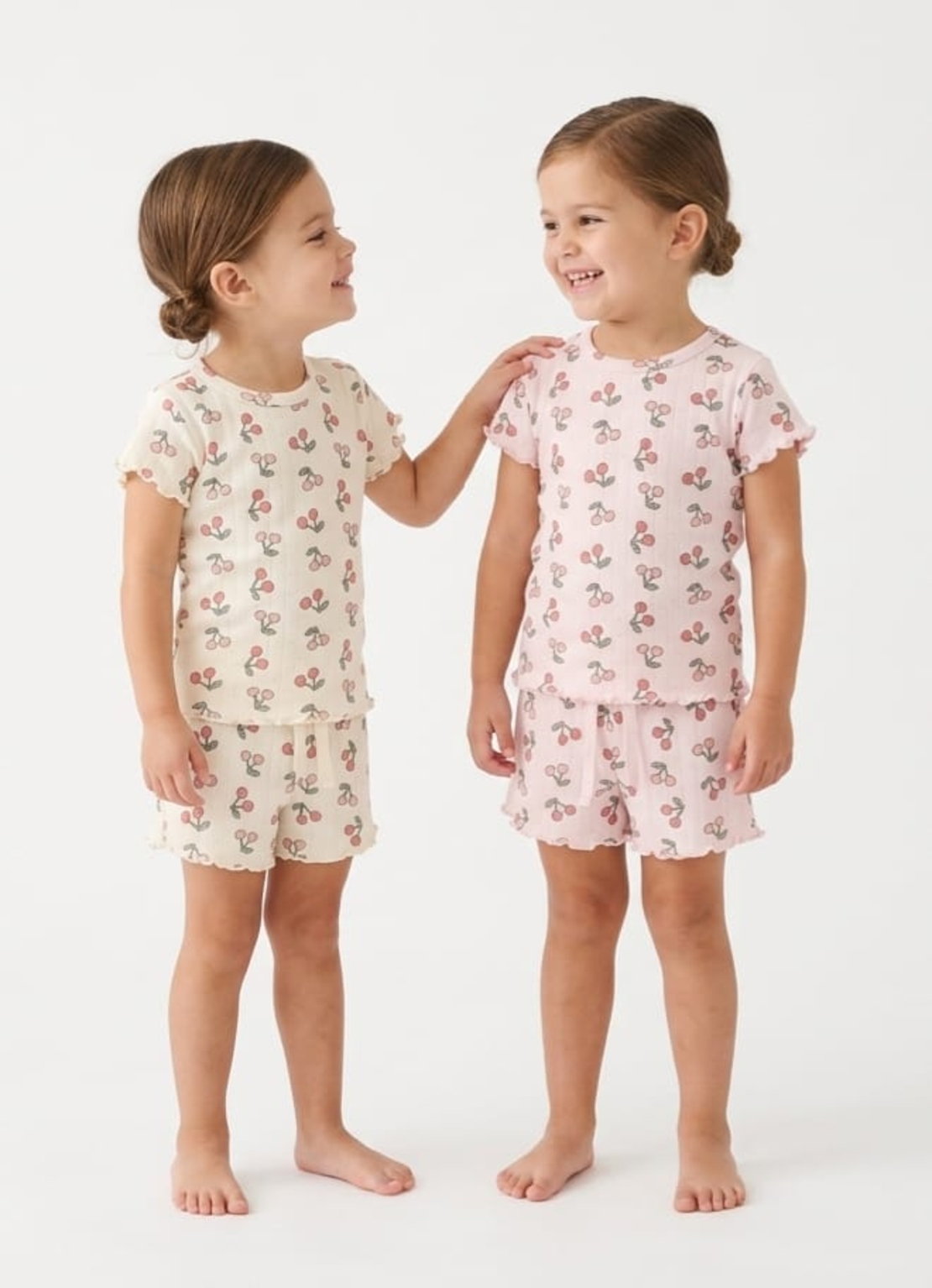 פיג'מה קיץ מדוגמת 2-12 בנות (ורוד/אופוויט)