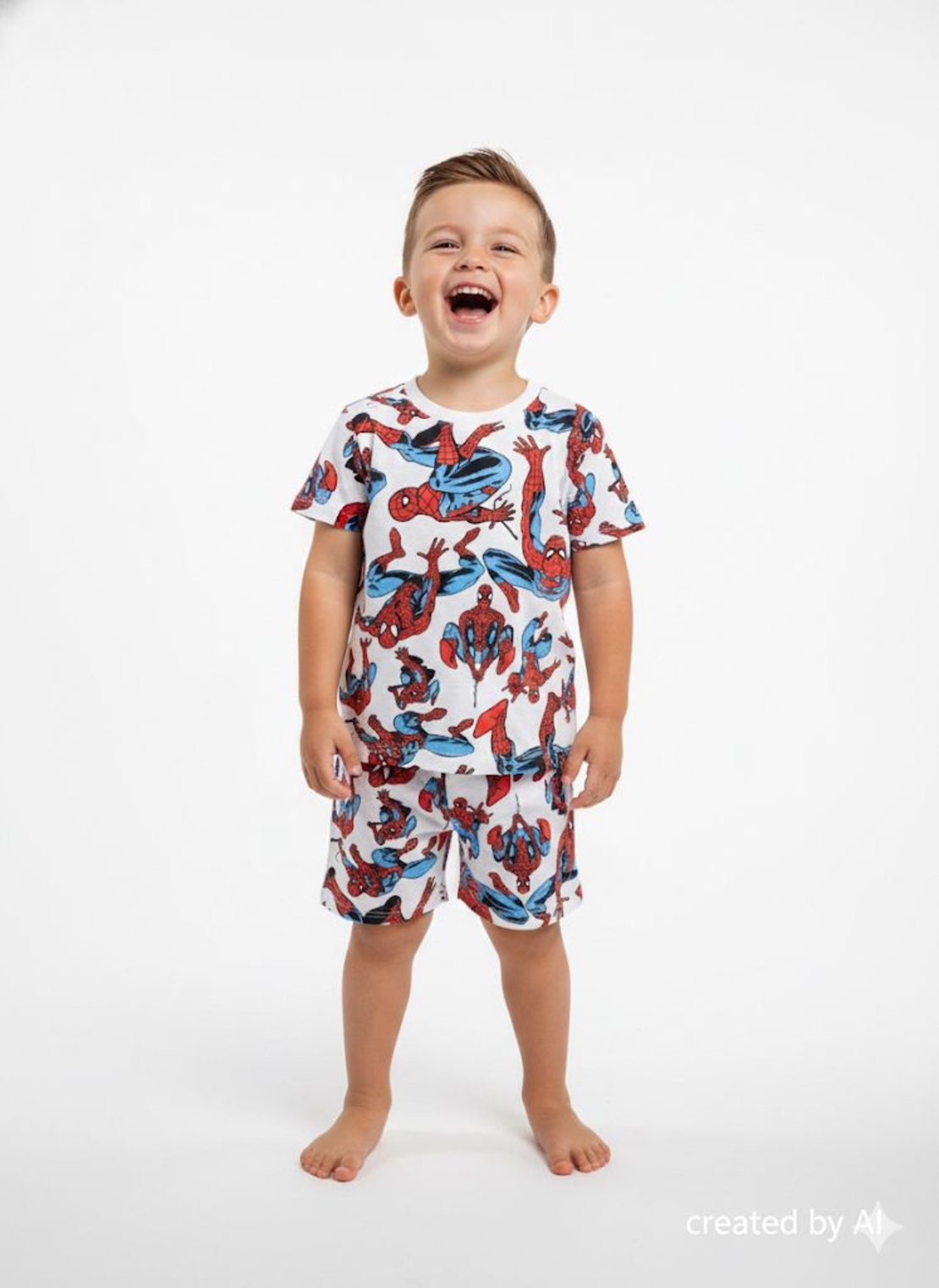 פיג'מה DELTA קיץ 2-10 בנים ספיידרמן לבן