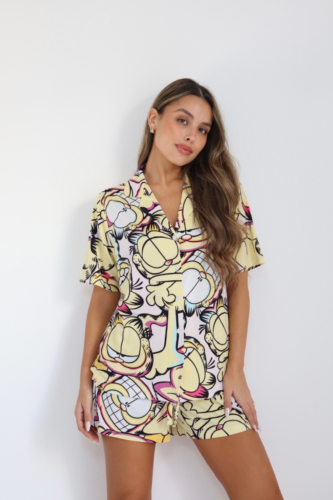 פיג'מה DELTA קיץ מכופתרת S-XL נשים גארפילד